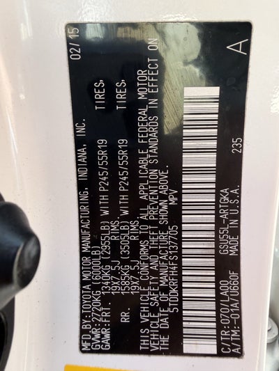 2015 Toyota Highlander Limited Platinum V6