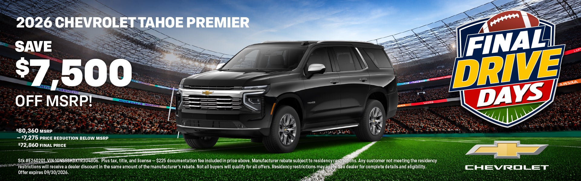2026 Chevrolet Tahoe Premier — Save $7,500
