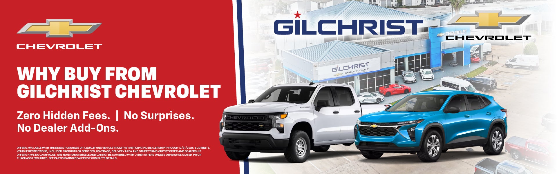 Why buy from Gilchrist Chevrolet with transparent pricing